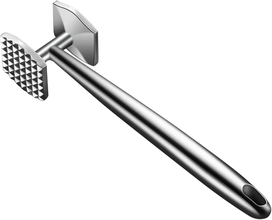 Unomor Beef Hammer Pork Knocking Hammer Chicken Tenderizer Meat Tenderizer Mallet Meat Knock Tool Chicken Tenders Meat Beef Tenderizing Tool Meat Cuber Silver 304 Stainless Steel