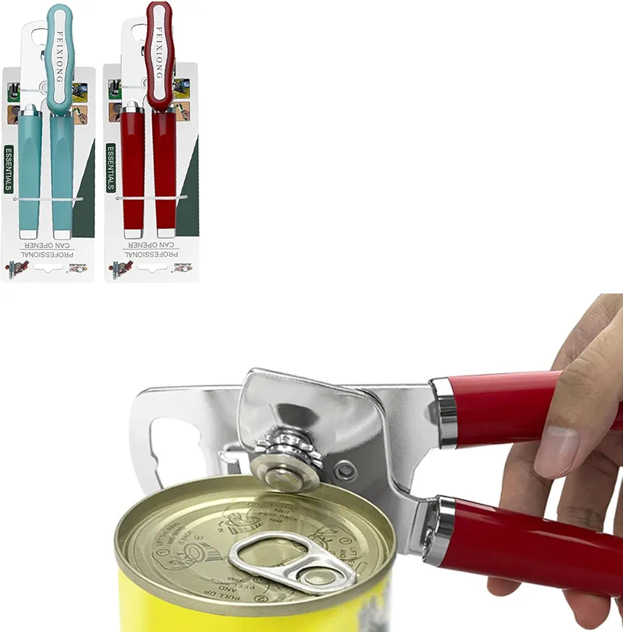 1 Pack Can Opener Manual Multifunction Handheld Heavy Duty Can Opener Stainless Steel Smooth Edge Hand Can Openers Easy Turn Knob Bottle Opener Top Lid Kitchen Essentials Gadgets Tool