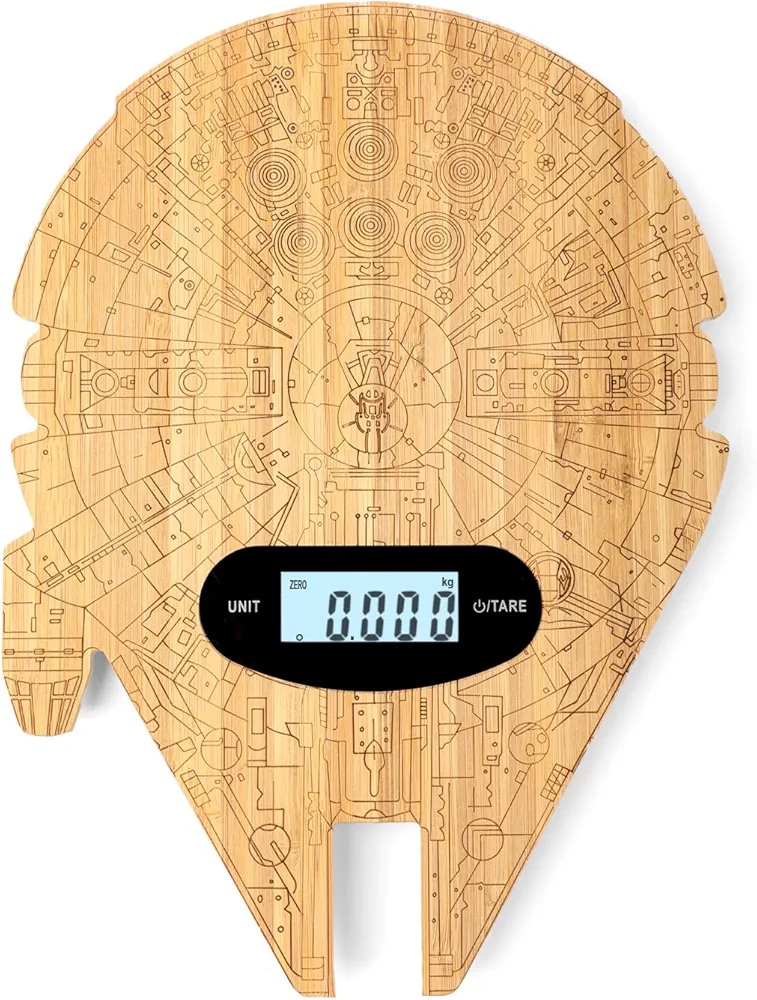 Millennium Falcon Digital Kitchen Scale, Bamboo LED Display Weighing Food Scale for Cooking Baking Meal Prep,Best Wedding, Housewarming, Anniversary, Birthday(5kg/1g)