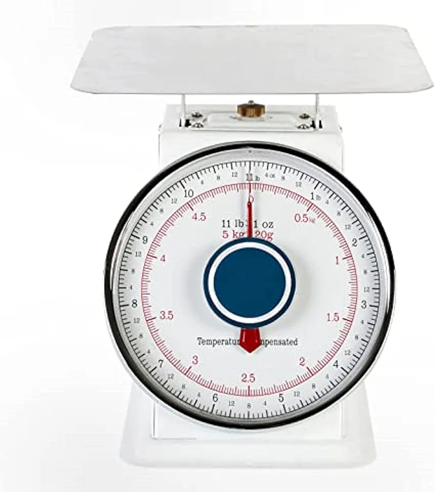 TrueCraftware- 11 lb. Mechanical Kitchen Flat Platform Weighing Food Scale- Heavy Duty Portion Control Mechanical Kitchen and Food Scale Industrial Dial Scale for Kitchens and Restaurants