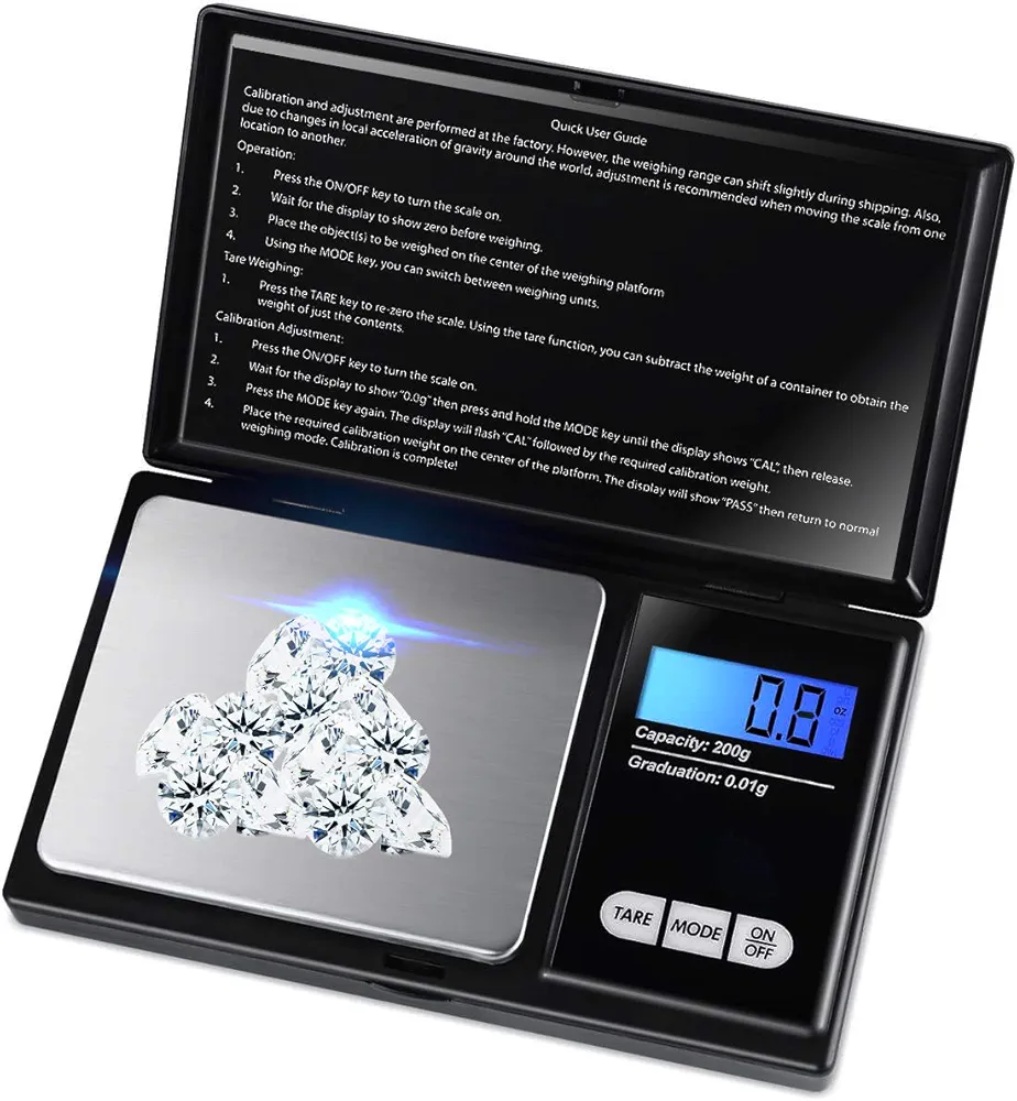Weigh Gram Scale Digital Pocket Scale Food Kitchen Scale Jewelry Scale,Medical Weighing Scales Small Scale with LCD Display,Tare Function,Suitable for Coins,Powder,Herbs,Spices,0.01g Accuracy