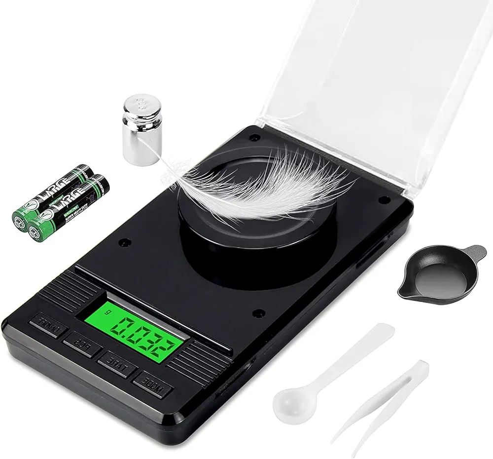 Milligram Scale (30g/ 0.001g) - Mg/Gram Scale, Precision Digital Pocket Kitchen Scale for Powder Medicine/Jewelry/Reloading/Herb(Including Batteries, Calibration Weights)