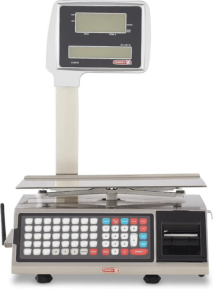 Torrey W-LABEL-40L NTEP Price Computing Thermal Label Printing Scale 40LB x 0.01 LB, Stainless Steel Casing with 350 Plus Direct Access