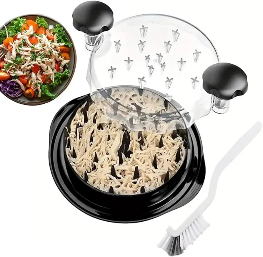 Chicken Shredder, Non-Slip Durable, Dishwasher-Safe, Versatile Kitchen Artifacts, Professional Ingredients Handling Experience, Complimentary Cleaning Brush, Bpa Free. (Black)