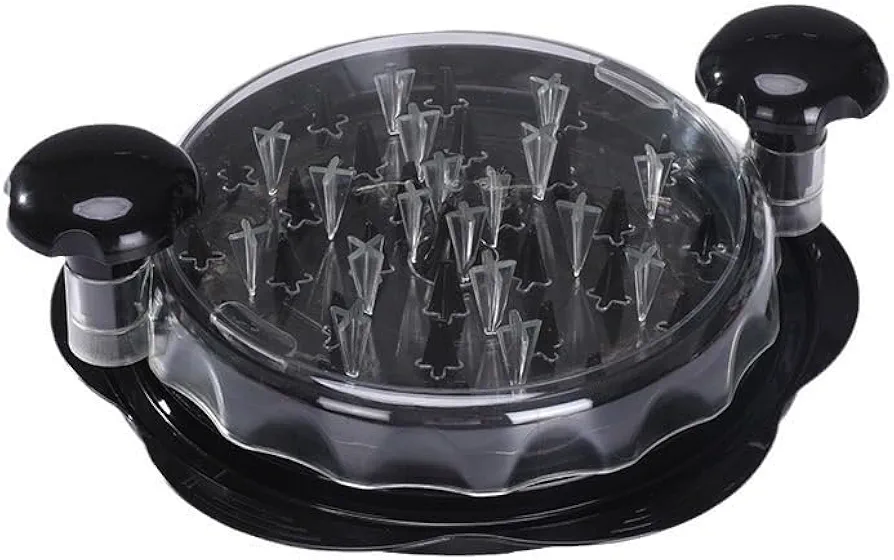 Chicken Shredder Machine, Shredding Tool Twist Meat Shredder With Ergonomic Handle, Easy Cleaning，VISIBLE COVER, Transparent Lid,Can Cut Vegetables, Fruits And Meat (Size : Black)