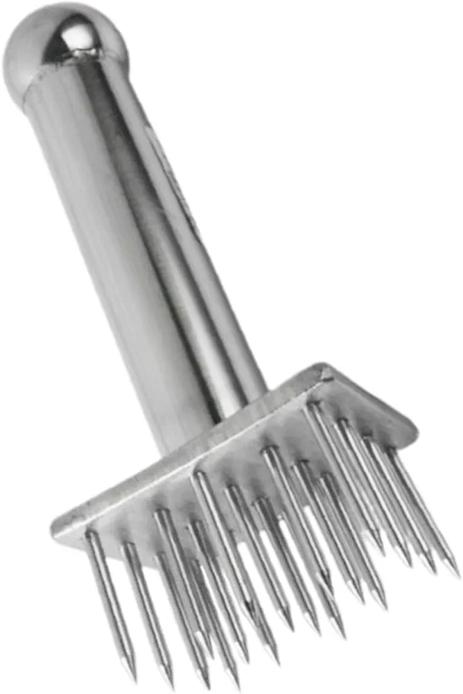 SECFOU Pork Hammer Pricker Meat Grinder Knuckle Garlic Mincer Meat Shredder Mccormick Food Chopper Jerky Meat Rolling Hammer Dual-sided Meat Mallet Pounder Fret Kit Stainless Steel Silver