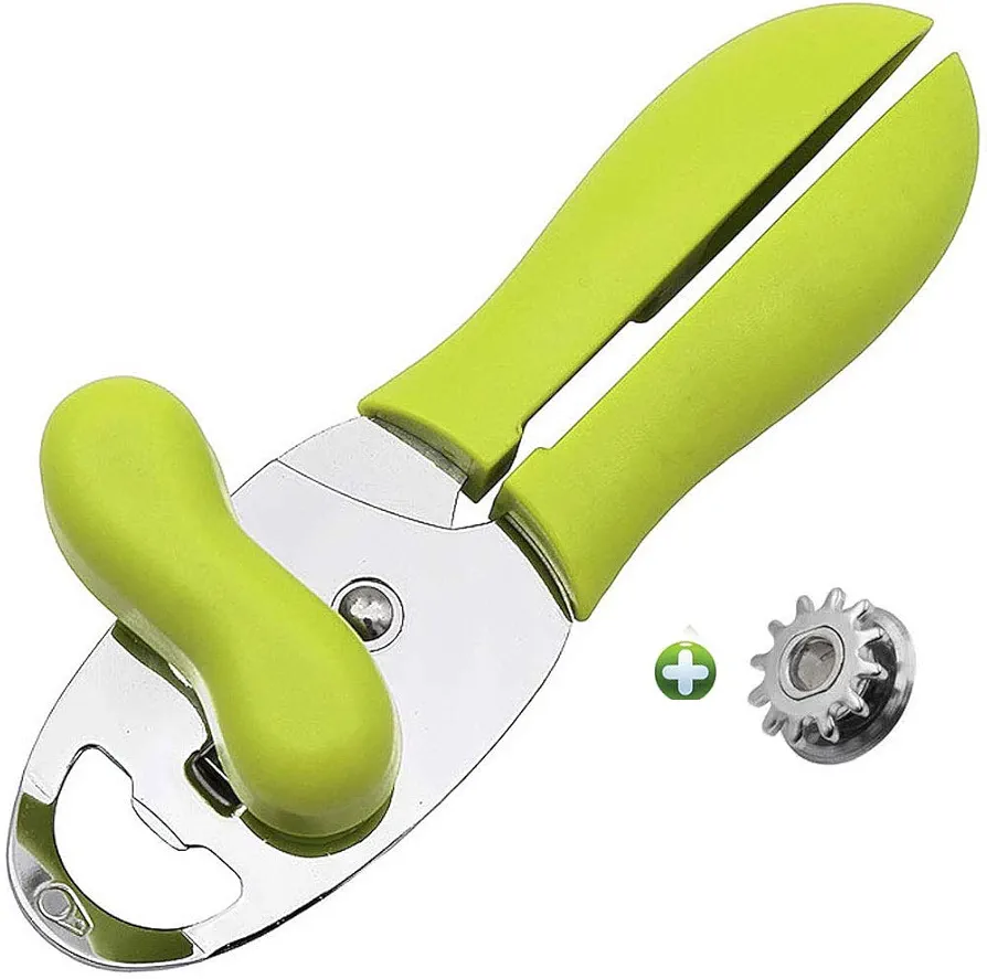 Can Opener Bottle Opener,4 in 1 Multifunctional Manual Can Opener for Kitchen & Restaurant,Green