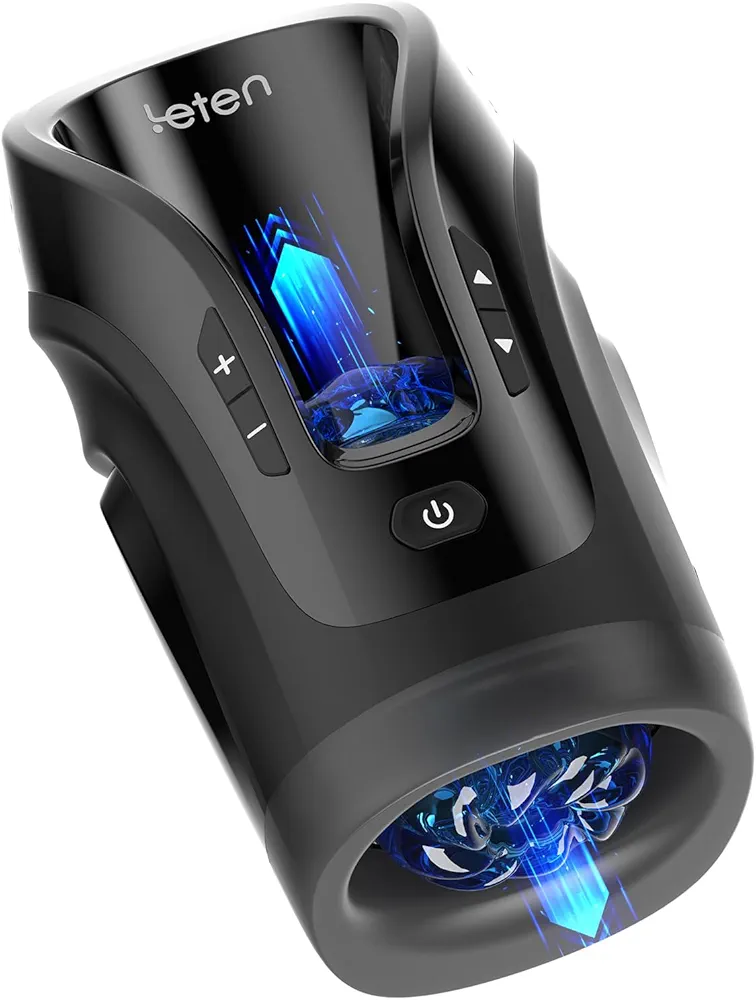 Leten King Male Masturbator Adult Sex Toys - 10 Modes Thrusting Hands Free Masturbators, Automatic Penis Massage Stroker with Pocket Pussy Dual Open Ended Vagina, Electric Sucking Blowjobsex Machine