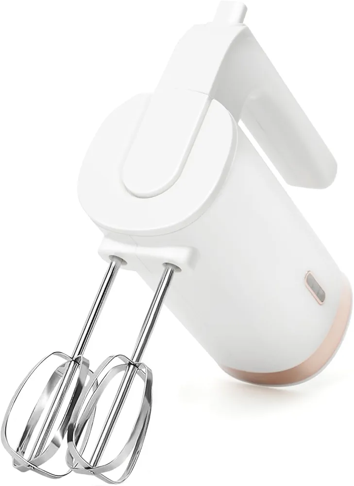 Cordless Hand Mixer, 3 Speed Rechargeable Hand Mixers Electric, Type-C Charging Cable Dual-head Whisk for Whipping Mixing Egg, Cake Dough, Mashed Potatoes and More