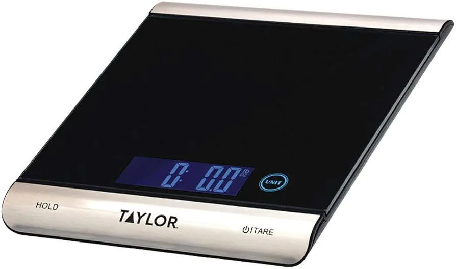 Taylor 3851 High-Capacity Digital Kitchen Scale, 33 lb, Black