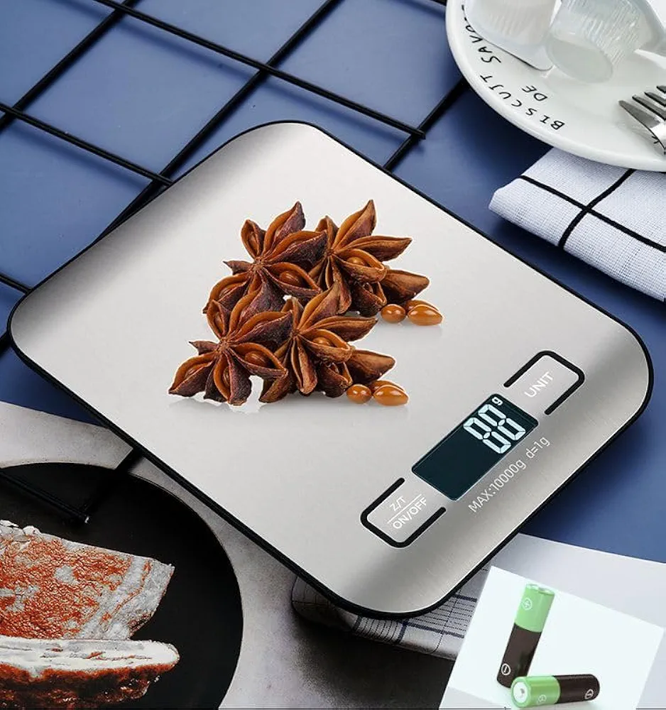 Food Scale Digital,Kitchen Scale Digital, 22 lb or 10kg,Weight Grams and oz,1g Accuracy, for Cooking and Weight Loss Stainless Steel Finish,Healthy Meals,for preparing Meals Packed in containers