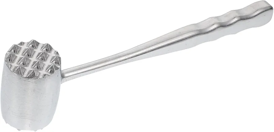 Meat Loosening Hammer Meat Tenderizer Tool Hammer Meat Mallet Tool Chicken Mallet Meat Grinder Heavy Duty Meat Tenderizer Tools Beef Pork Nails Meat Hammer Aluminum Material Silver