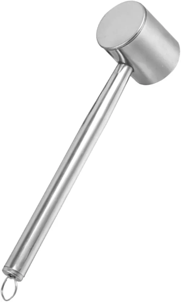 Stainless Steel Meat Hammer Household Meat Hammer Home Meat Hammer Meat Tenderiser Hammer Meat Knock Tool Meat Grinder Heavy Duty Chicken Hammer Household Meat Tenderizer Silver