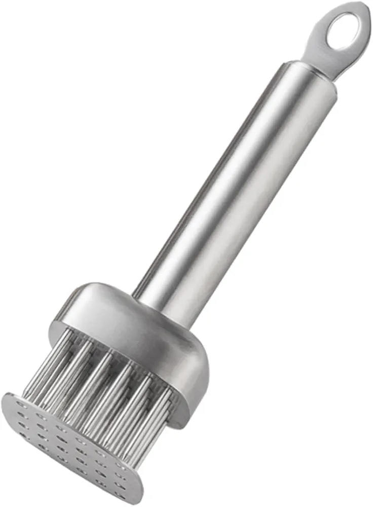 Mutton Hole Tying Device Meat Mallet Tenderizer Meat Grinder Heavy Duty Beef Pounder Belt Buckles for Women Meat Tenderizing Tool Chicken Mallet Tenderizer Silver Stainless Steel