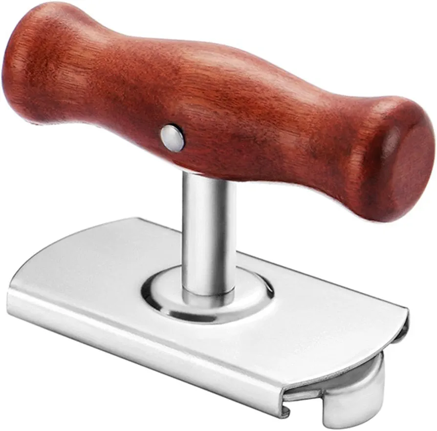 Multifunction Can Opener Stainless Steel Easy Twist Off with Wooden Handle