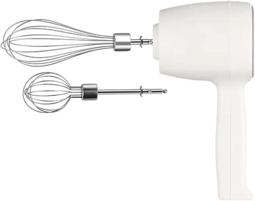 Portable Wireless Hand Mixer, USB Rechargable Handheld Egg Beater with 2 Detachable Stir Whisks, 5 Speed Modes, Mini Cordless Helper for Kitchen Baking and Cooking