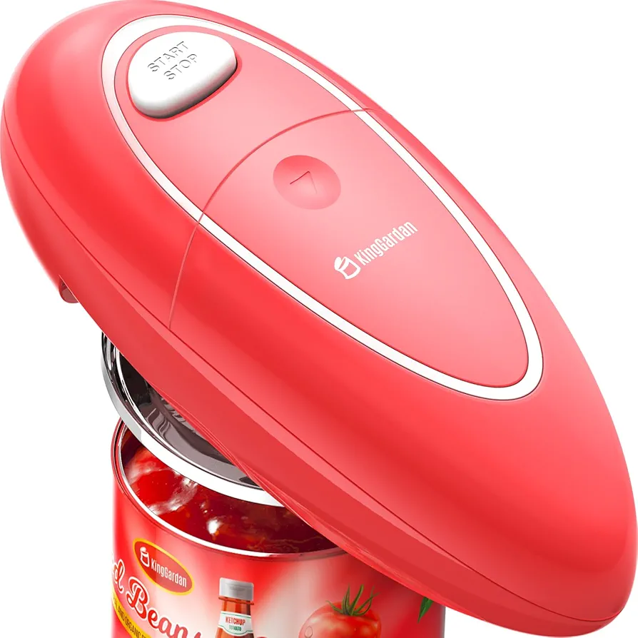 Electric Can Opener, One-Touch Automatic Can Opener with Fast Operation & Smooth Edge, Battery Operated, Ideal for All Can Sizes, Kitchen Gadget for Seniors, Arthritis, and Weak Hands,Red