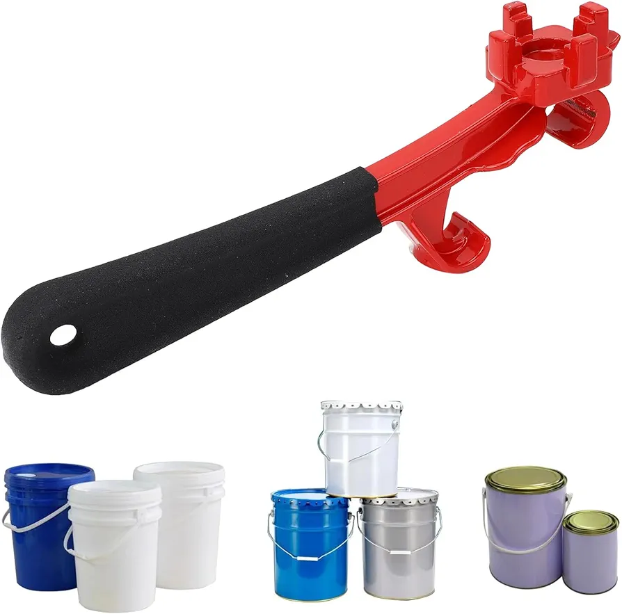 Metal Bucket Opener, Drum Lid Wrench, Paint Can Opener, Multifunction Barrel Opener Tool for 5 Gallon 10 15 20 30 55 Gal Drums with Bung Cap, Barrel for Home & Industry Use