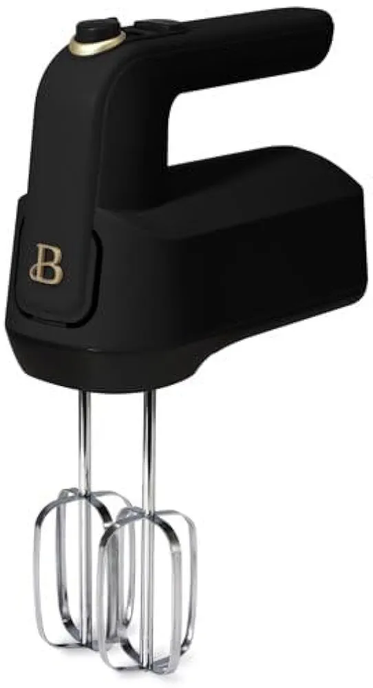 Beautiful 6-Speed Electric Hand Mixer, 350W, 6 Speeds, Turbo, (Black Sesame) by Drew Barrymore