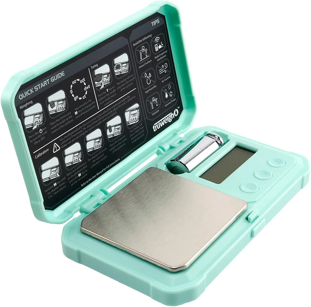 Predator Digital Mini Scale 100g x 0.01g - Digital Kitchen Scale - Digital Travel Scale - Portable Food Scale - Meal Prep Weight Scale - Digital Gram Scale (Teal/Teal)