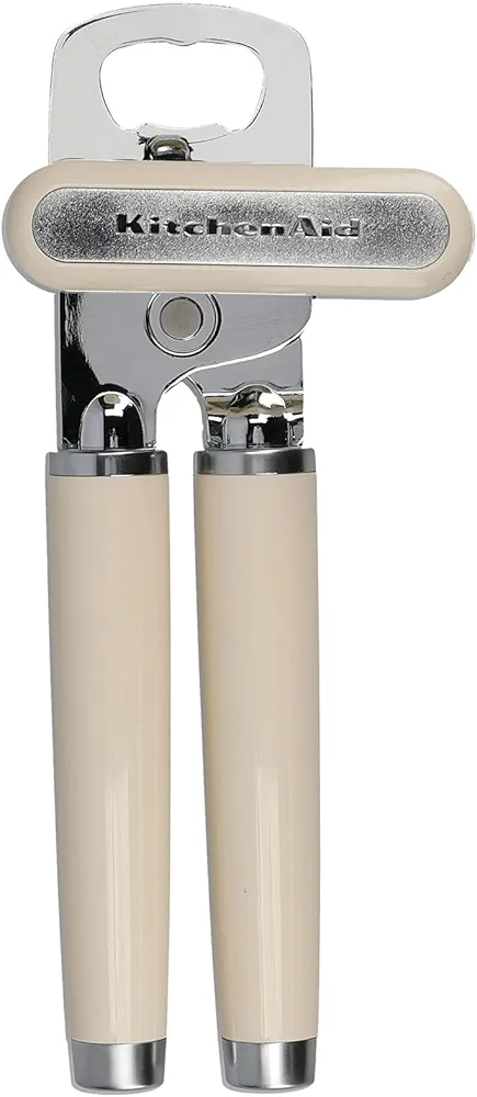 KitchenAid Tin Opener, Stainless Steel Can and Bottle Opener – Almond Cream