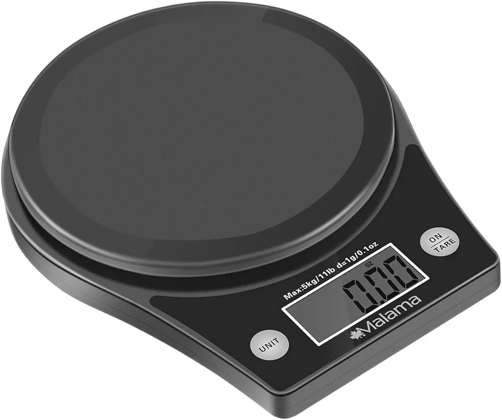 Malama Kitchen Scale, Digital Food Scale High Accuracy Multifunction Cooking Scale with 0.1oz/ 1 g Increment, 11 lb/5 kg Capacity (Batteries Included)