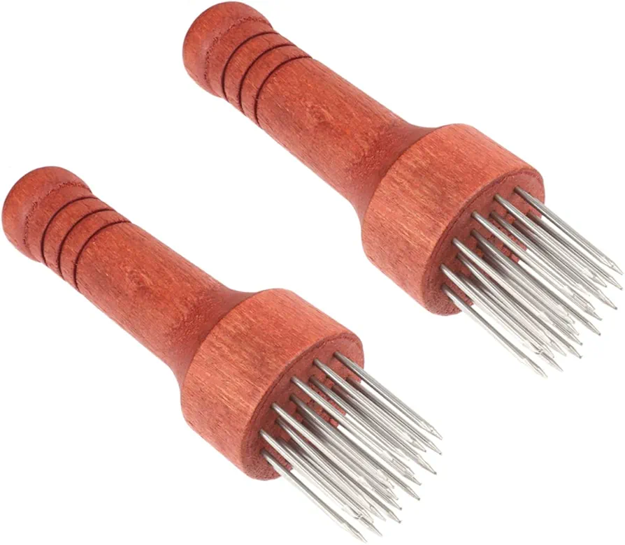 2 Pcs Household Tenderizer Steak Hammer Meat Tenderizer Neddle Meat Needle Mallet Pork Tenderizing Tool Tenderising Steak Meat Cuber Meat Pounder Mallet 430 Stainless Steel