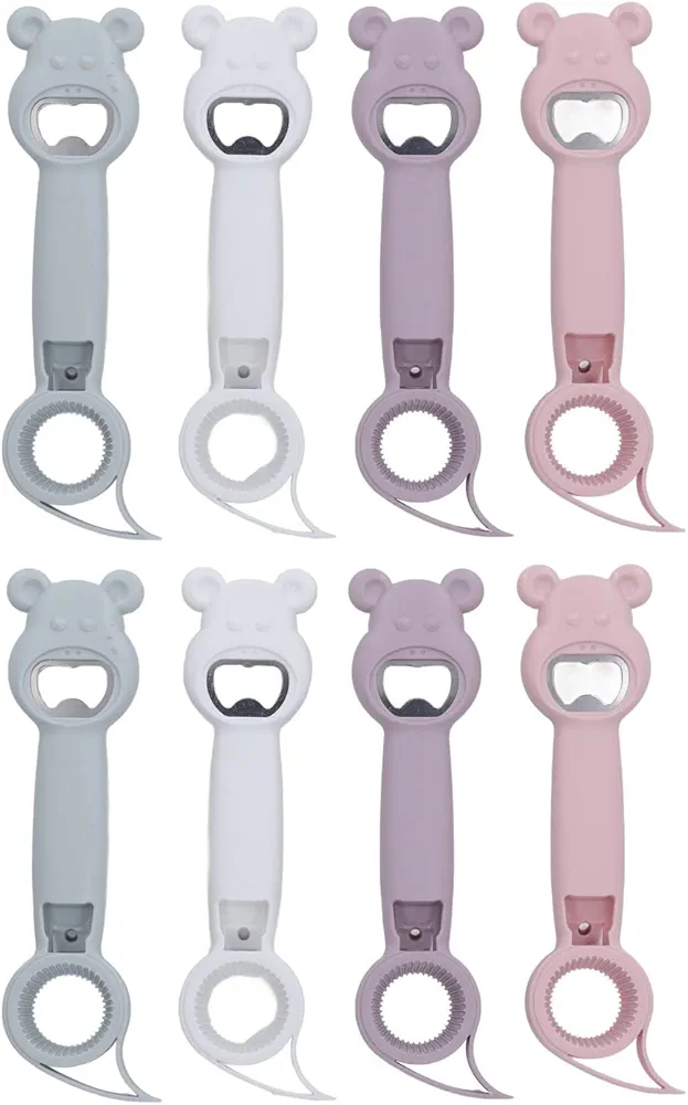 MSUIINT 8Pcs Can Opener 4 in 1 Multifunction Can Opener Set, Easy Operation Sturdy Plastic and Metal Bottle Opener, for Wine, Beer, and Canned Food, Kitchen Tools and Gifts to Loved Ones