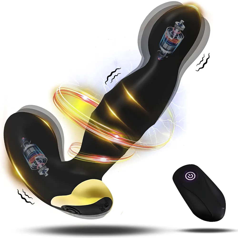 Cordless Prostrate Massaging Device Formula One Racing Men Electrodes - Powerful Multiple Modes for Ultimate Relaxation, Rechargeable, Silent Pleasure -K5D1, Black