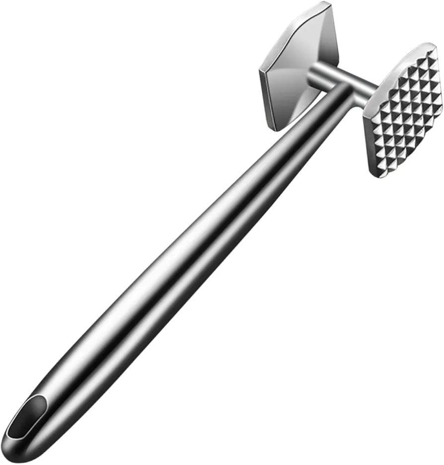 PRETYZOOM Beef Hammer Meat Shredder Tool Kitchen Meat Hammer Pork Knocking Hammer Chicken Tenders Meat Tenderizer Pounder Meat Knock Tool Meat Mallet Pounder Silver 304 Stainless Steel