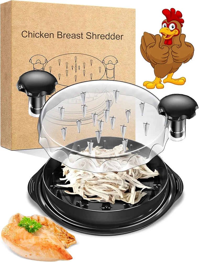 Chicken Shredder Tool Twist Large - Premium Meat Pulled Chicken Shredder, Chicken Shreder Dishwasher Safe Versatile Rotating Meat Shredder Tool Twist, Chicken Shredded Twist(black)