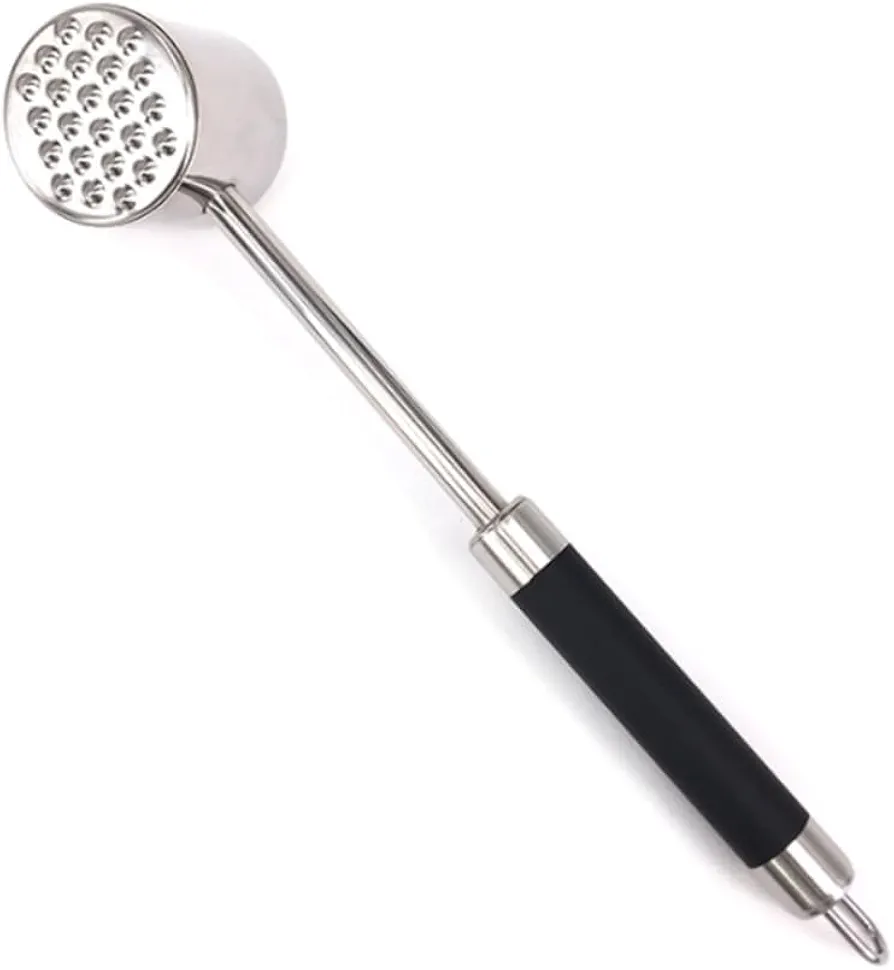 TopHomer Meat Tenderizer Mallet Stainless Steel Double Sided Meat Mallet & Pounder Tool Non-Slip Grip Kitchen Tool for Chicken, Conch, Veal Cutlets, Beef, Meat