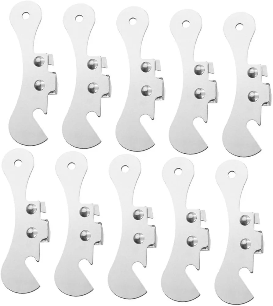 10pcs Stainless Steel Bottle Opener Handheld Can Opener Wear Resistant Bottle Opener Wine Opener Wine Bottle Opener Convenient Lid Opener Wear-resistant Can Opener Silver
