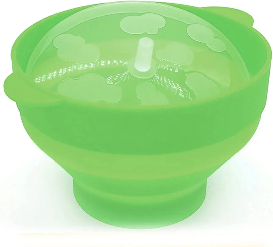 The Original Popco Silicone Microwave Popcorn Popper with Handles, Silicone Popcorn Maker, Collapsible Bowl Bpa Free and Dishwasher Safe