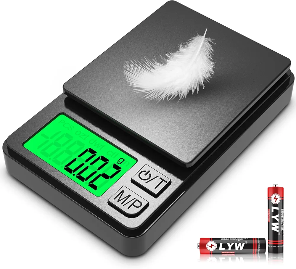 Mik-Nana Pocket Scale, 1000g x 0.01g Precision Gram Scale, Small Digital Scale Grams Ounces Grains, Kitchen Scale, Jewelry Scale for Gold, Gem, Coffee, Herb, Great for Travel Food Scale