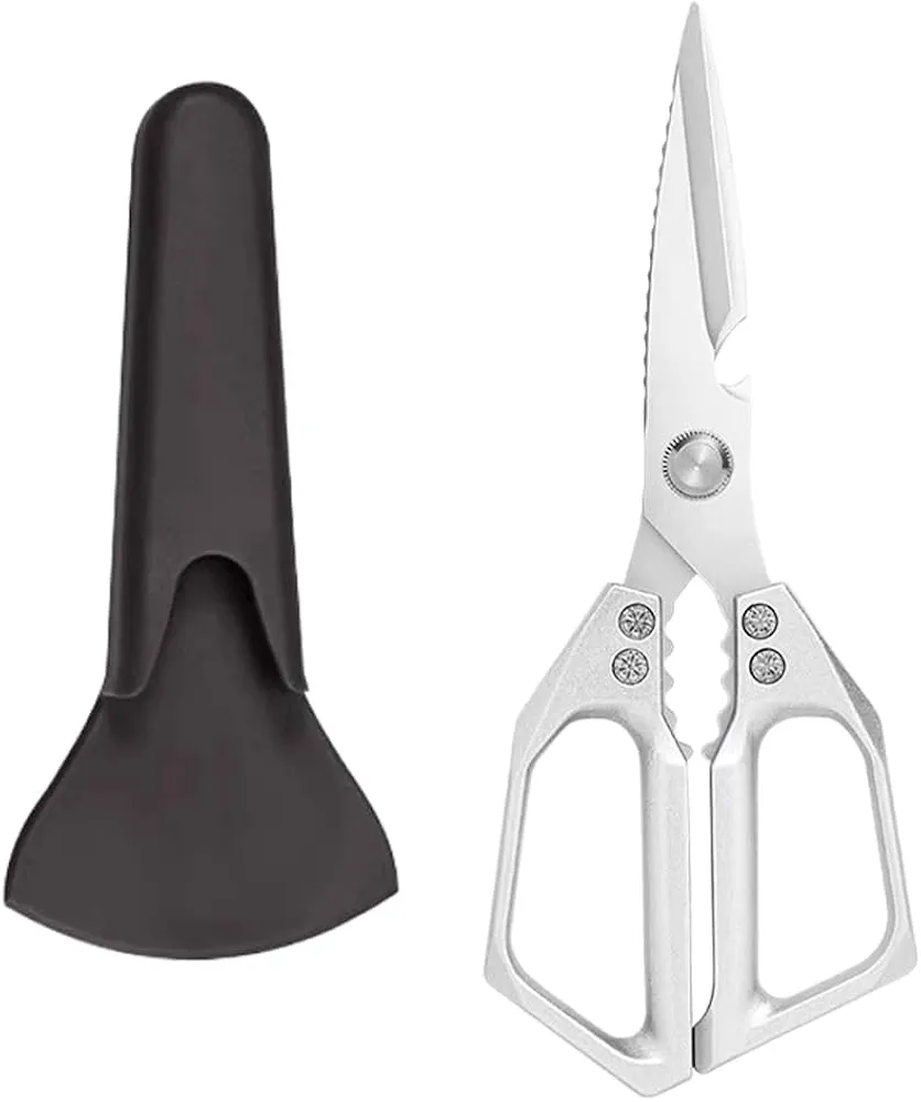 2024 New Kitchen Scissors,Dishwasher Safe Cooking Kitchen Scissors for Chicken, Meat, Fish,Stainless Steel All Purpose Kitchen Shears Heavy Duty Scissors for Food Scissors with Comfort Grip (white)