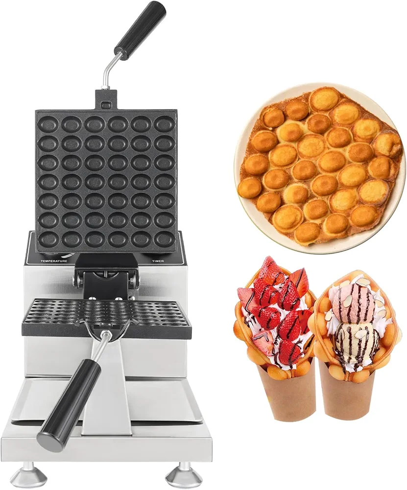 Commercial Electric Rotated Egg Waffle Bubble Waffle Maker 1200W