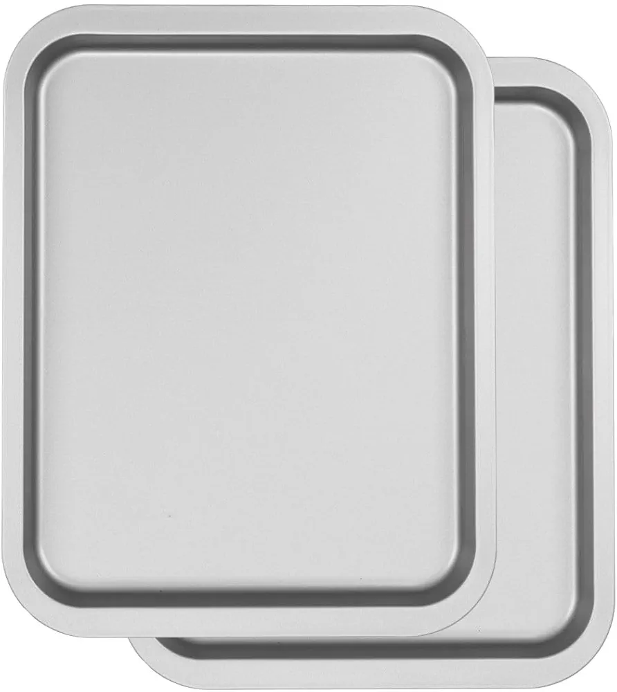 2-Pack Bakeware Half Sheet Pan, Double Nonstick Coating Baking Pan, 16.14 x 12.6 x 1.1 inches Freezer Dishwasher safe