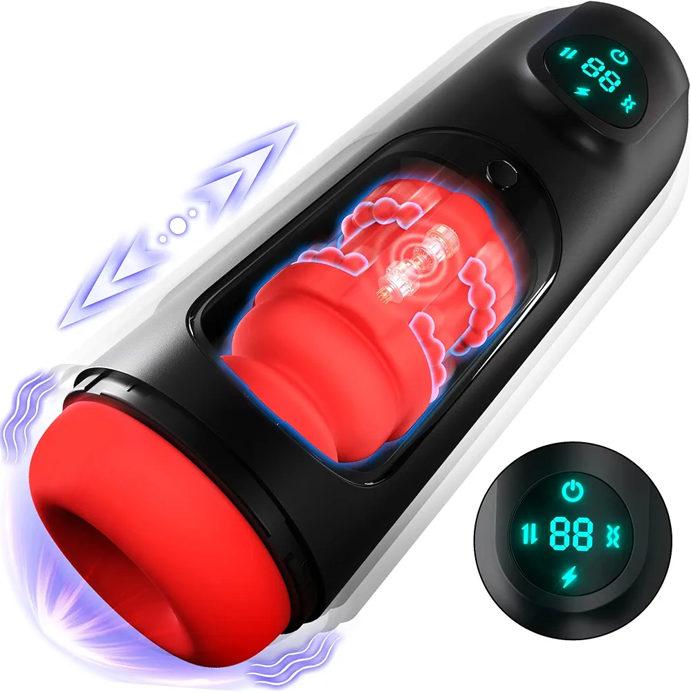 Sex Toy for Men Male Masturbator - Adult Toys Male Sex Toys for Men Pocket Pussy, Male Masturbator 8 Vibrating & 8 Thrusting & LCD Display, Penis Pump Sex Machine Male Stroker Adult Sex Toys & Games