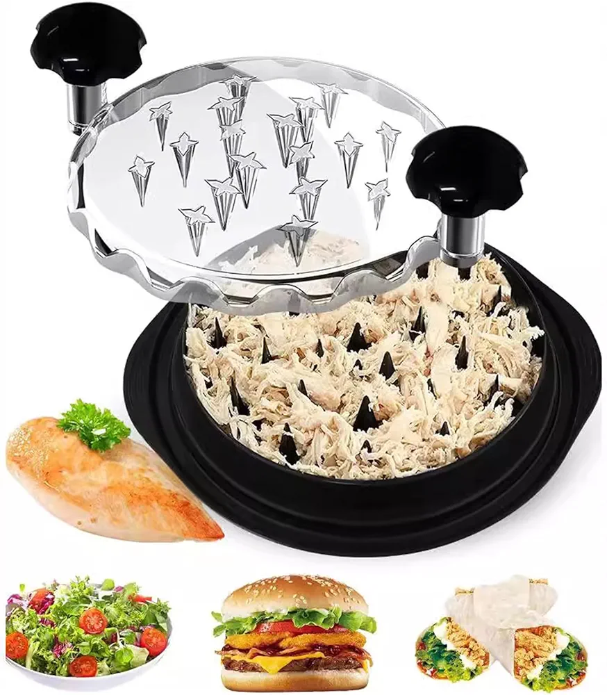 Chicken Shredder Machine, Meat Shredder Tool Twist with 180° Rotation & Transparent Cover, Chicken Shredder Tool for Effortless Shredding (Red)