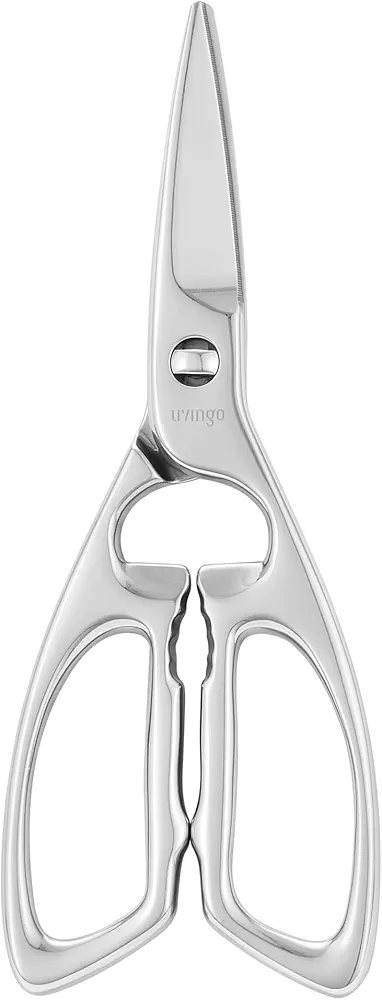 LIVINGO Heavy Duty Kitchen Scissors - Multi-function Dishwasher Safe Stainless Steel Forged Come Apart Utility Shears All Purpose for Cutting Food, Meat, Poultry, Vegetable, Nutcracker