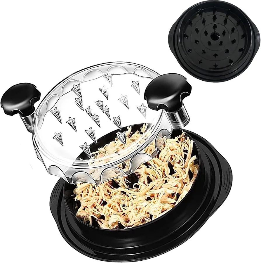 Upgraded Chicken Shredder Tool Twist XLarge Chicken Breast Shredder with Brush & Removable Tray Meat Shredder Tool Twist Machine Anti Slip Grip Ergonomic Handle BPA-Free Perfect for Chicken Pork, Beef