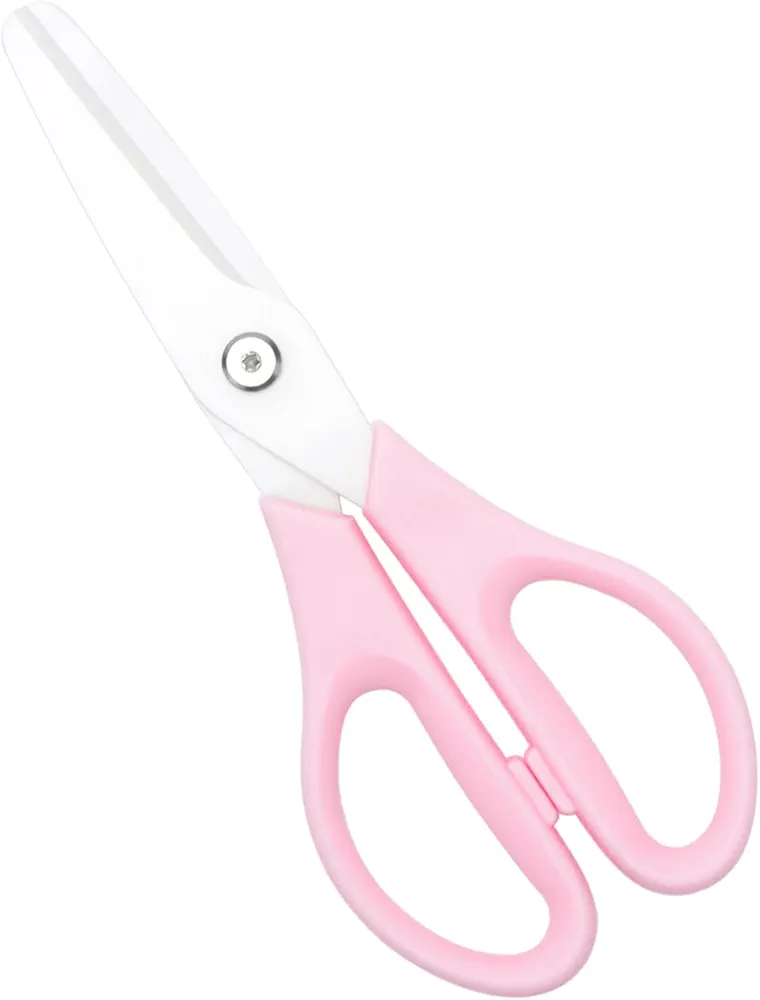 NatSumeBasics Ceramic Scissors Pink Kitchen Scissors Shears 8" White Ceramic Blade Metal Free Lab Scissor Safety Healthy Cooking Shear (Pink)