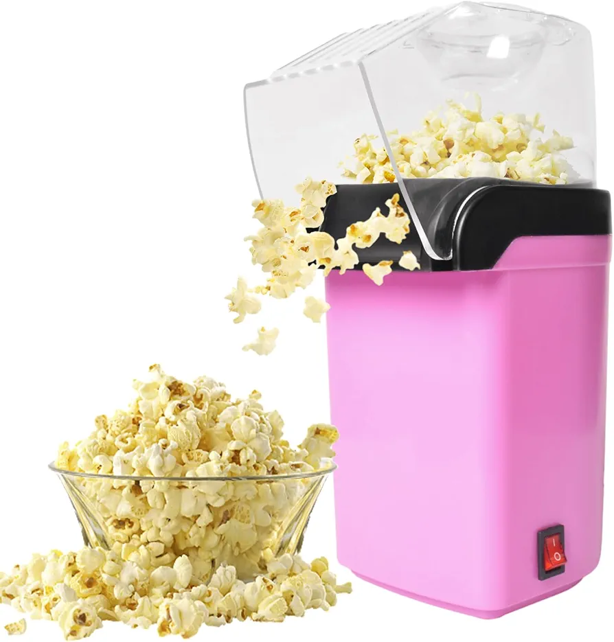 Popcorn Machine, Air Popcorn Popper, Electric Popcorn Maker Machine with 1200w, Healthy Oil Free Popcorn with Measuring Scoop, Healthy and Delicious Snack for Kids, Adults Home Parties Holiday Gifts
