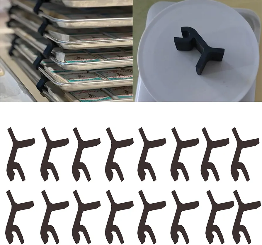 Baking Sheet Stacker, Cookie Sheet Stacking Clips, Harvest Right Tray Stackers (16PCS-Black)