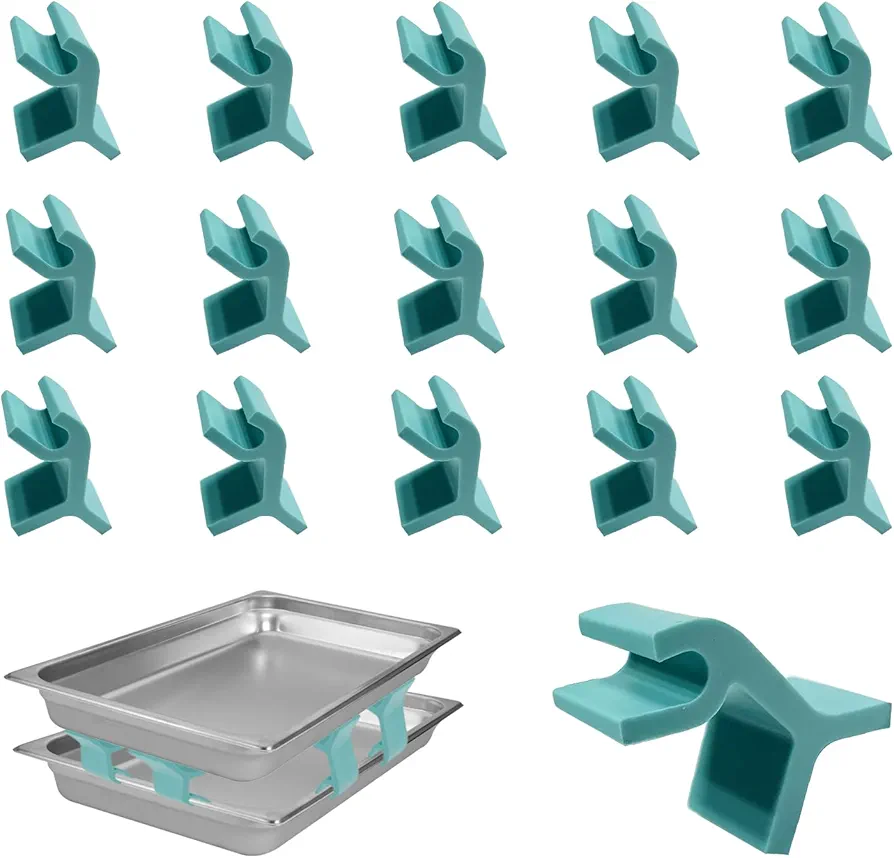 16 Pack Baking Sheet Stackers, Space-Saving Tray Stackers, Baking Tray Stackers, Cookie Baking Sheet Stacking Clips, Cookie Tray Stacker Clips for Baking