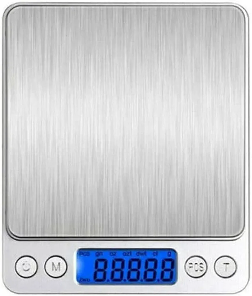 Digital Pocket Scales 500g/ 0.01g High-Precision Kitchen Food Scales, Stainless Steel Jewelry Scales with Mini Kitchen Scale with Back-Lit LCD Display, Tare, and PCS Features