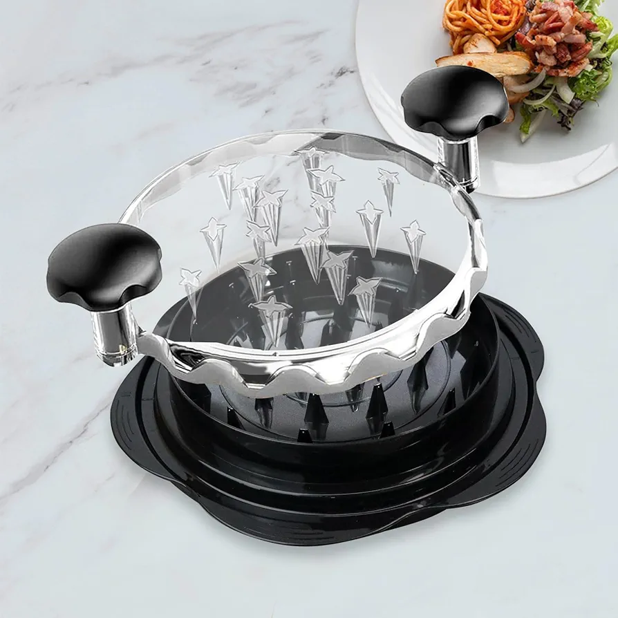 Chicken Shredder, Chicken Shredder Tool Twist Large, Visible Meat Shredder with Non-Skid Base, Premium Meat Chicken Shredder, Ergonomic Handle, BPA Free, Suitable for Pork Beef Chicken — Black