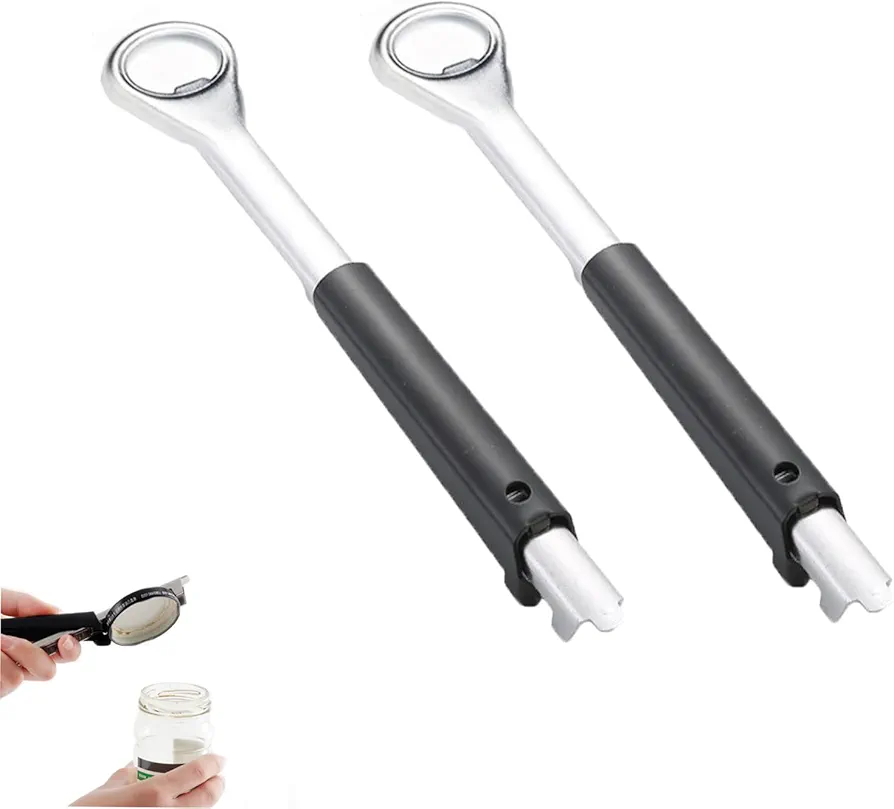 Jar Opener for Weak Hands, Hands Multi-function Can Opener， Manual Lid Gripper Opener and Bottle Opener Tool for Home Kitchen Gadgets, Arthritis-Friendly Kitchen Tool Set for Seniors，2pcs
