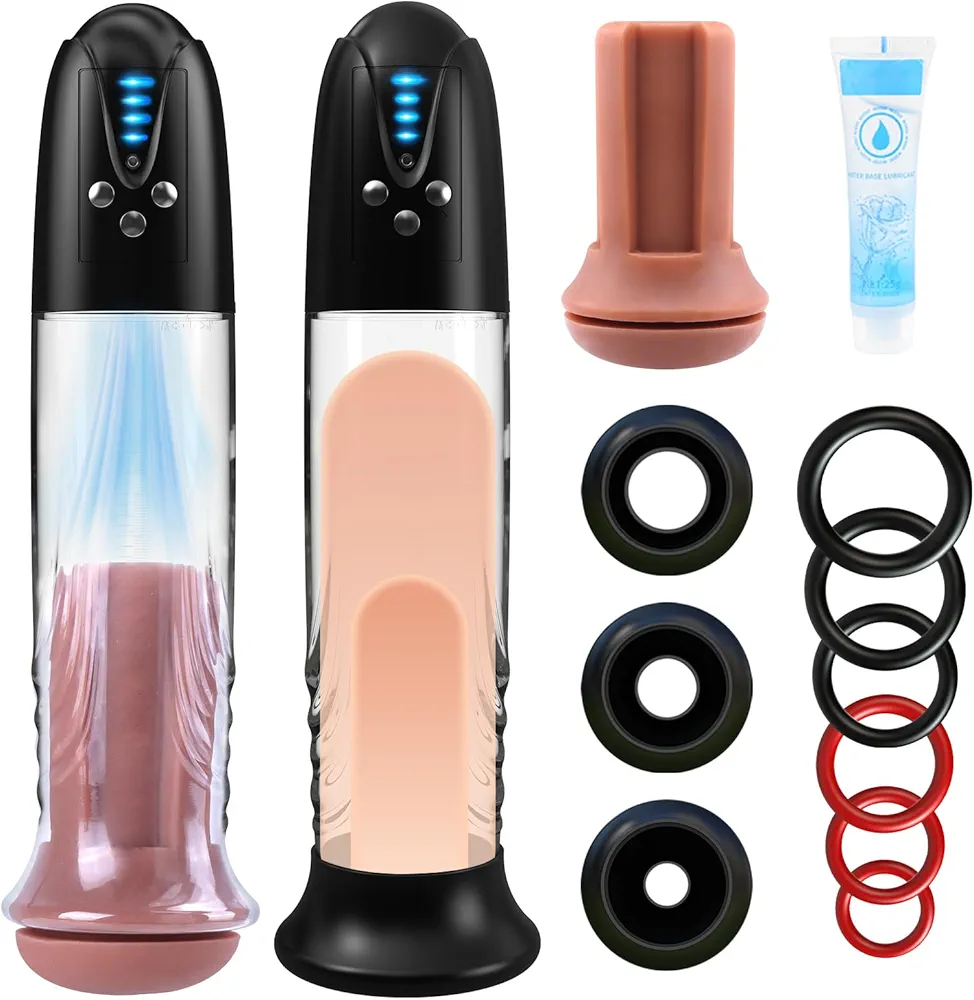Electric Penis Enlarger Vacuum Pump - Adult Toys Male Masturbator Penis Enlargement Extend Pumps Air Pressure Device Stimulator with 4 Suction Modes, Adult Sex Toys & Games Pumps & Enlargers for Men